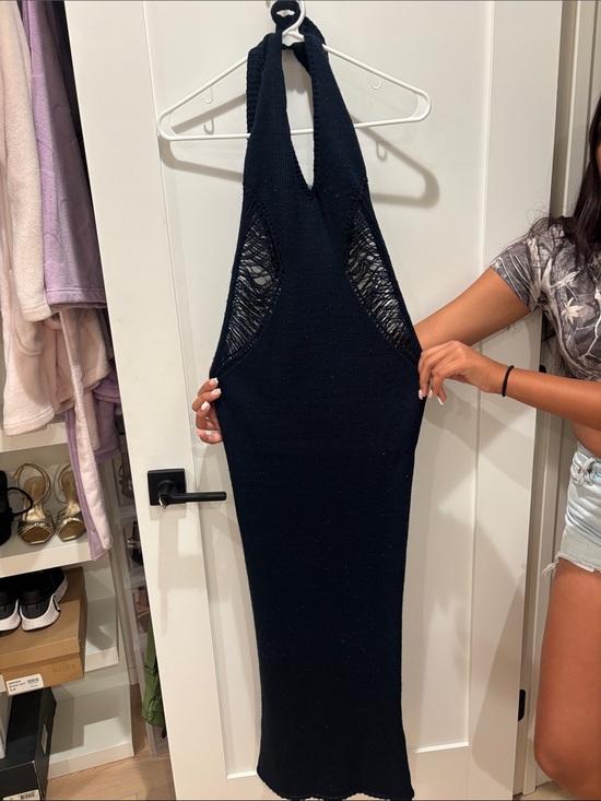 PrettyLittleThing Dresses & Skirts - PrettyLittleThing Navy Halter Backless Maxi Dress